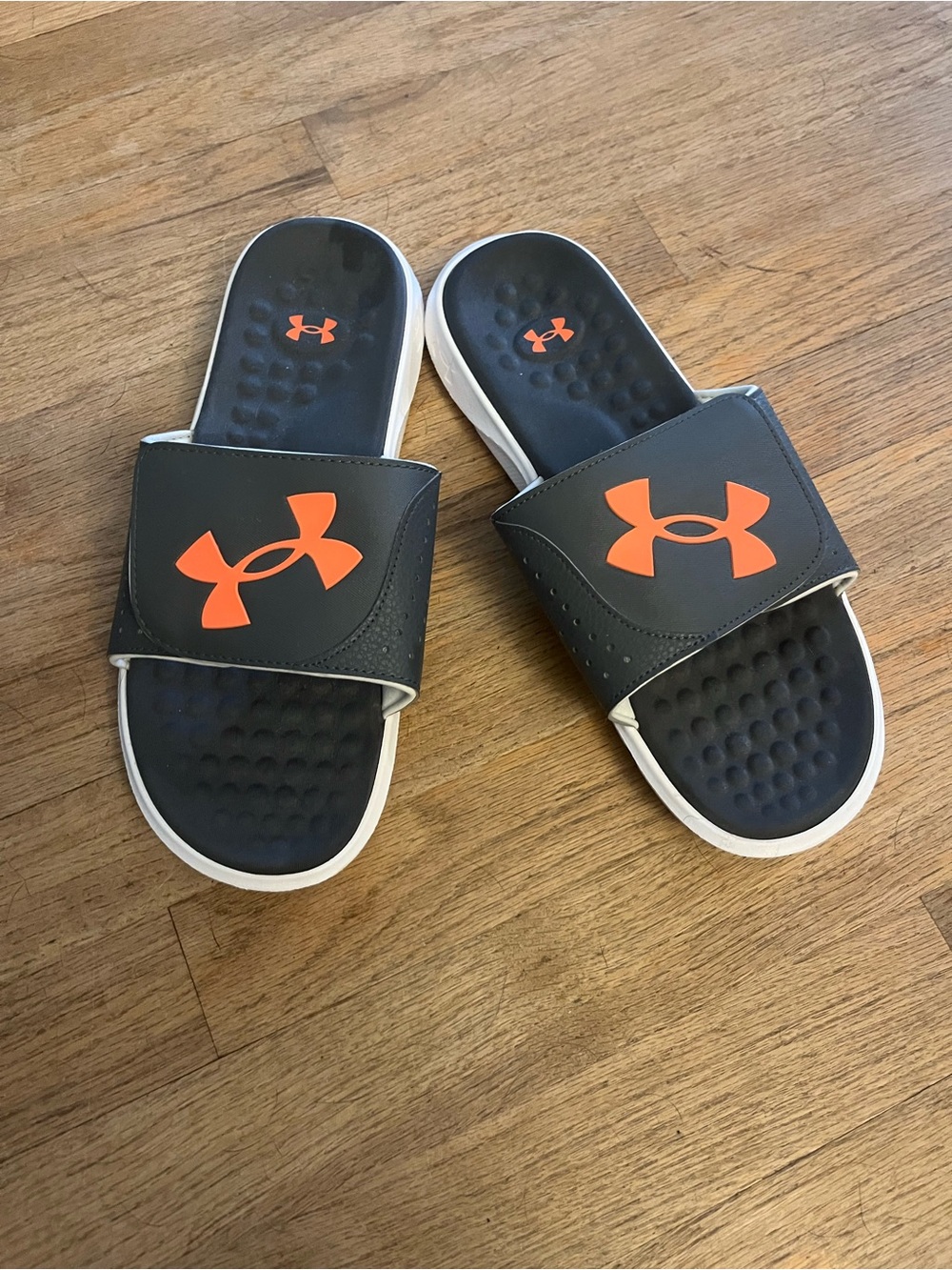 Under Armour Men’s Gray & Orange Slide Sandals
